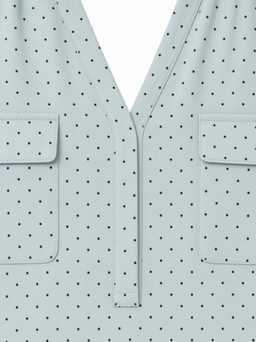 Torrid Polka Dot Blouse Light Blue Roll Sleeve - Picture 5 of 17